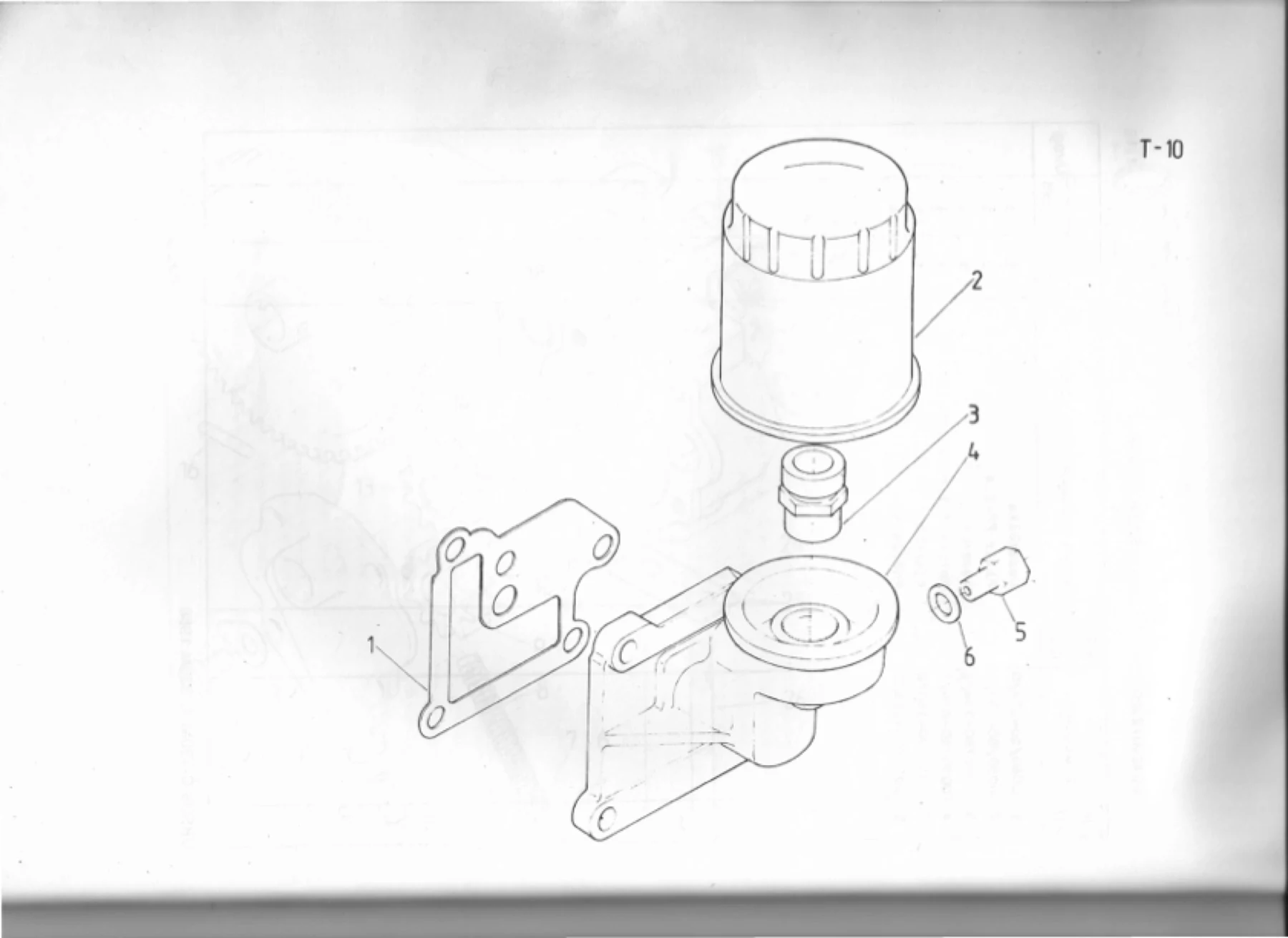 Schemat złożeniowy filtr oleju — Ursus C-330M / C-335M, tablica T-10